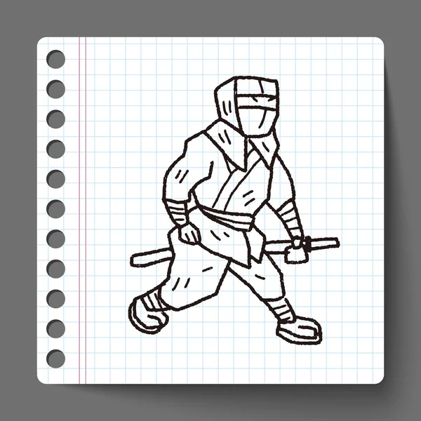 Ninja doodle — Stockový vektor