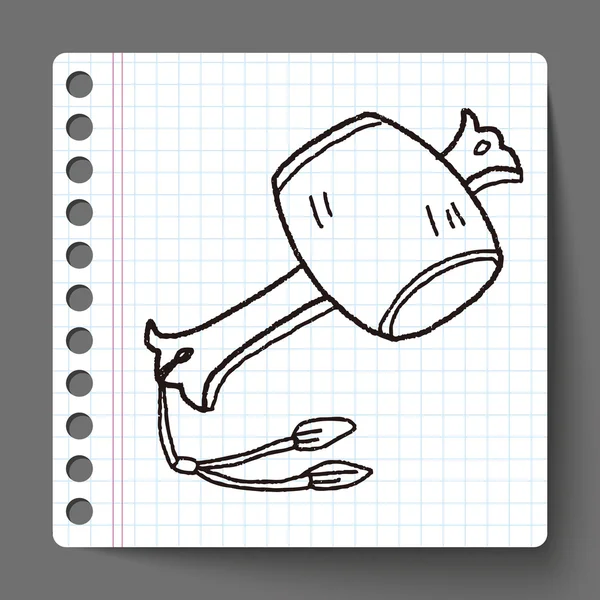 Přání kladivo doodle — Stockový vektor