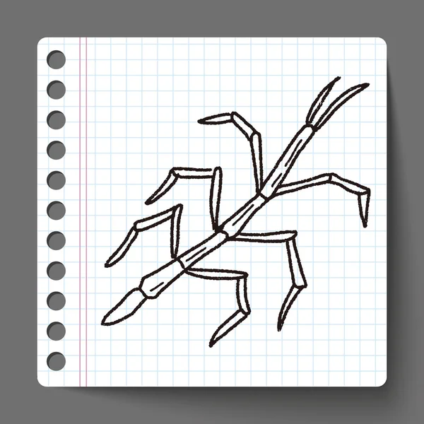 Stick insect doodle — Stockvector