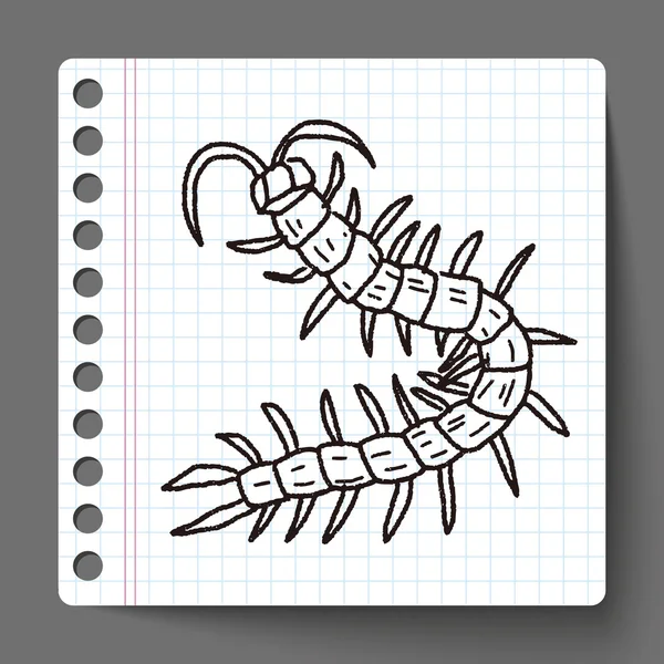 Centipede doodle — Stock Vector