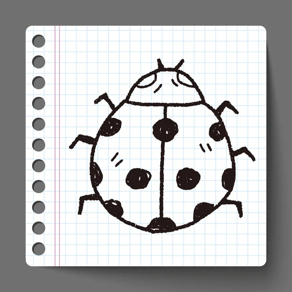 Ladybug doodle — Stock Vector