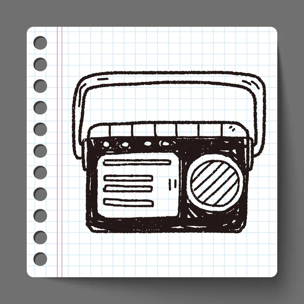 Rádio Doodle — Vetor de Stock