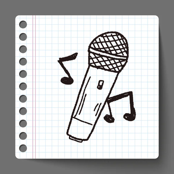 Microphone doodle — Image vectorielle