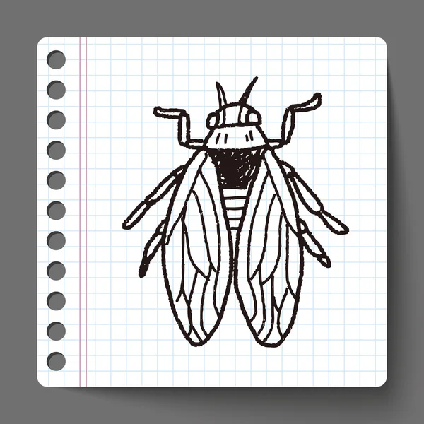 Fly bug doodle — Stockový vektor