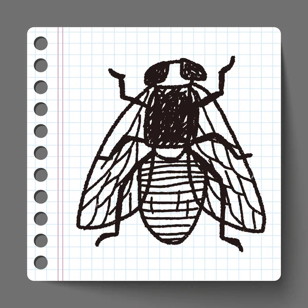 Fly bug doodle — Stockový vektor