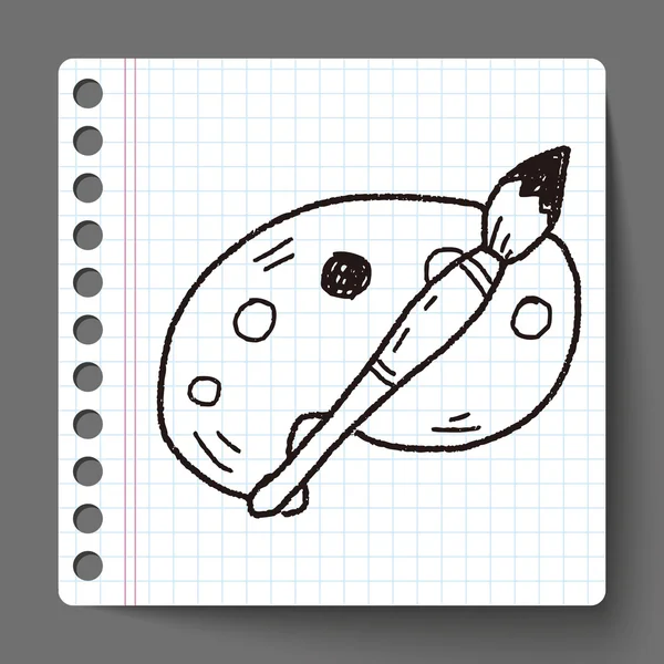 Pincel paleta doodle — Vetor de Stock