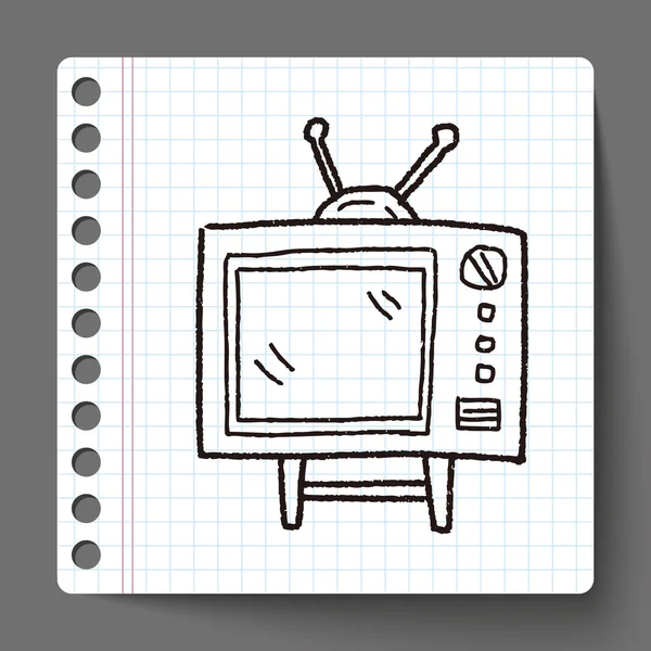 Doodle tv — Vetor de Stock