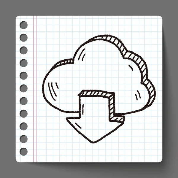 Internet cloud doodle ritning — Stock vektor