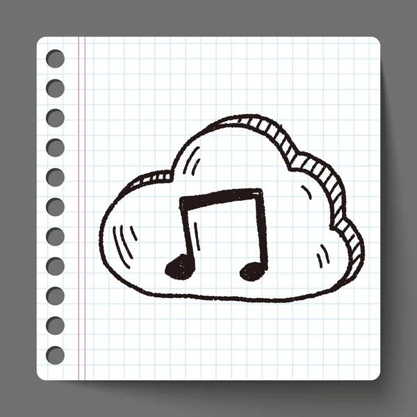 Internet Cloud Doodle Zeichnung — Stockvektor