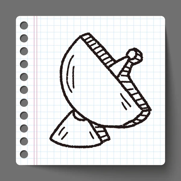Uydu doodle çizim — Stok Vektör
