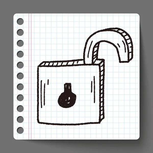 Låsa doodle ritning — Stock vektor