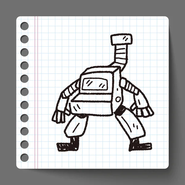 Robot doodle — Stockový vektor