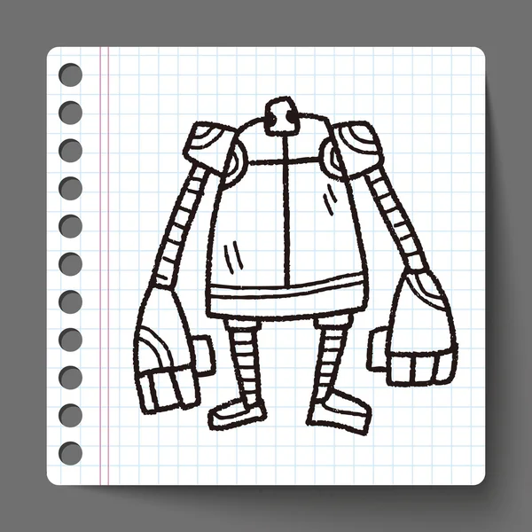 Robot doodle — Stockový vektor