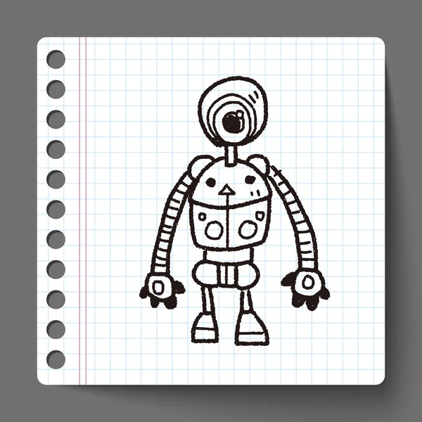 Robot doodle — Stok Vektör