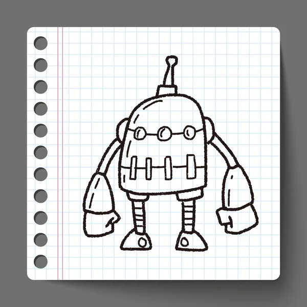 Robot doodle — Stockový vektor