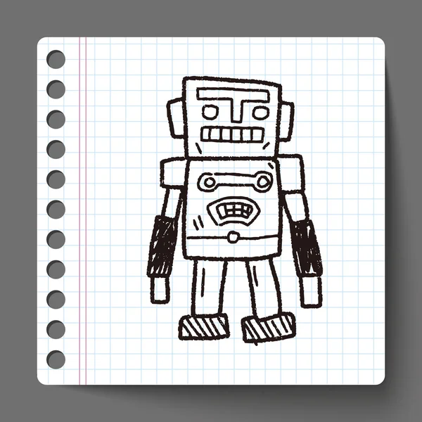 Robot doodle — Stok Vektör