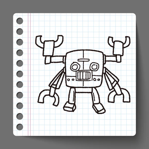 Robot doodle — Stok Vektör