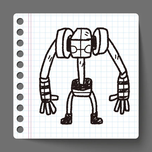 Robot doodle — Stok Vektör