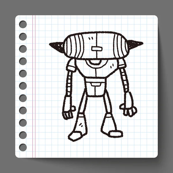 Robot doodle — Stockový vektor