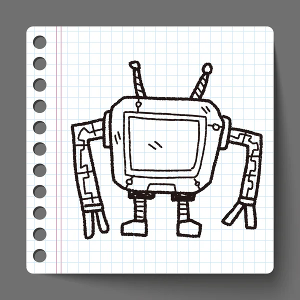 Robot doodle — Stok Vektör