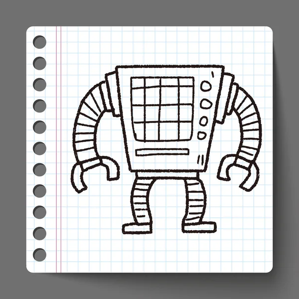 机器人涂鸦 — 图库矢量图片