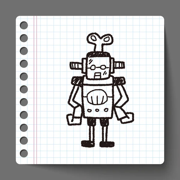 Robot doodle — Stok Vektör