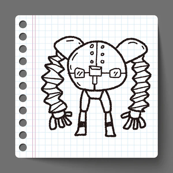 Robot doodle — Stockový vektor