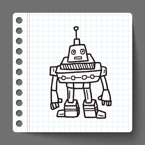 Robot doodle — Stockový vektor