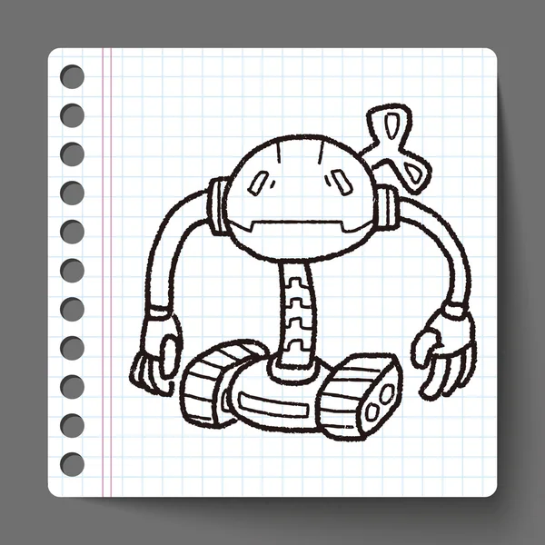 Robot doodle — Stockový vektor