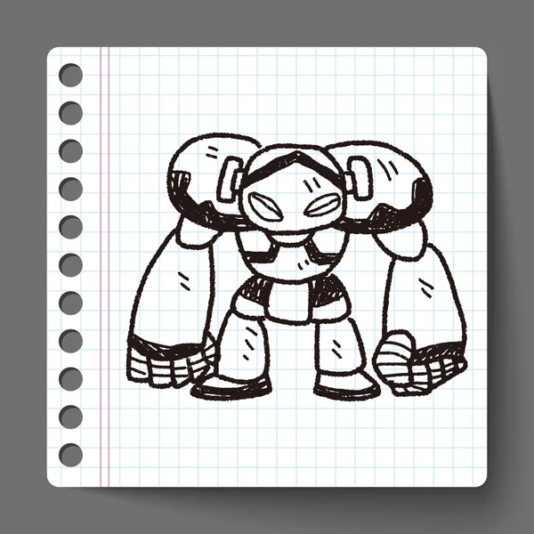 Robot doodle — Stockový vektor