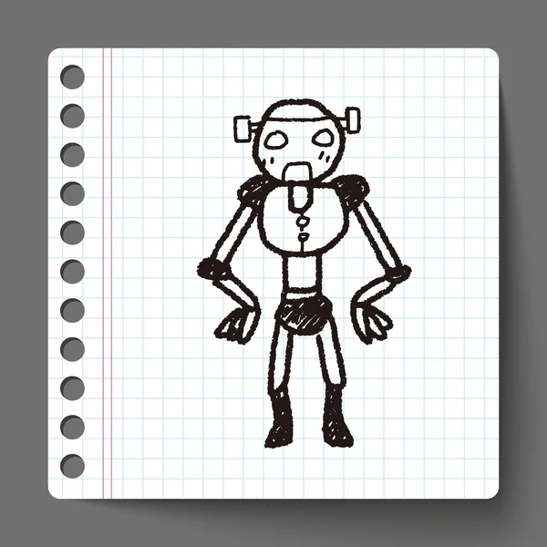 Doodle de robô — Vetor de Stock