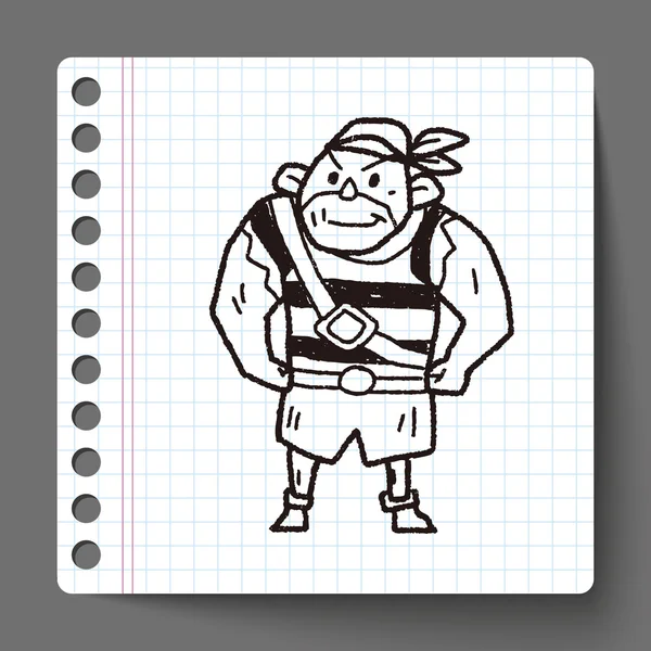 Pirát námořník doodle — Stockový vektor