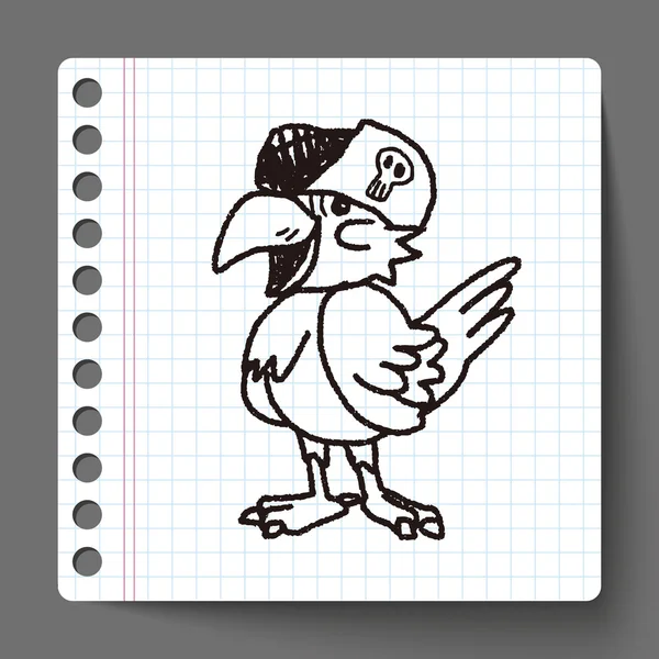 Papegoja doodle — Stock vektor