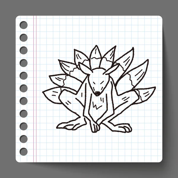 Vlkodlak doodle — Stockový vektor