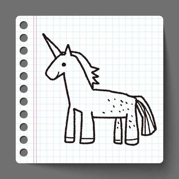 Doodle licorne — Image vectorielle