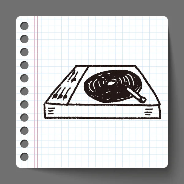 Desenho de doodle de disco DJ — Vetor de Stock