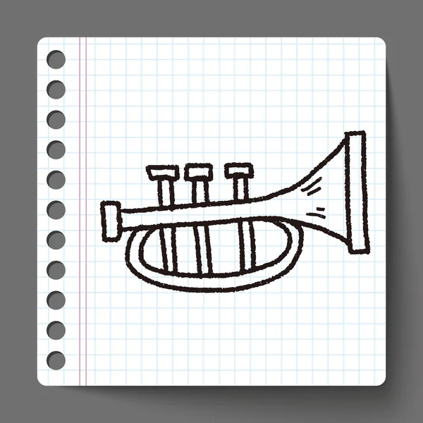 Trompet doodle — Stockvector