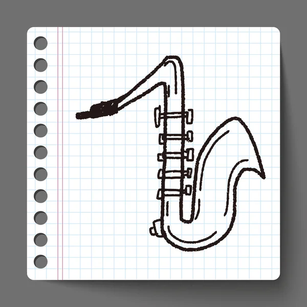 Garabato de saxofón — Vector de stock