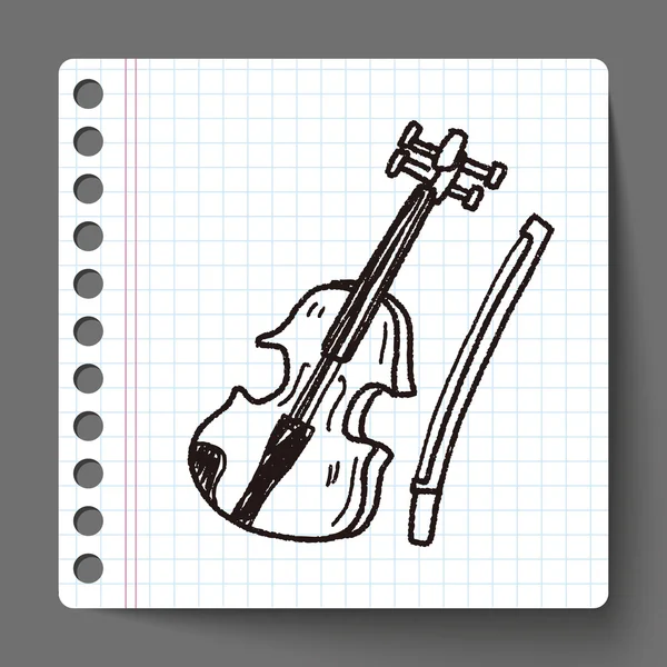 Doodle de violino — Vetor de Stock