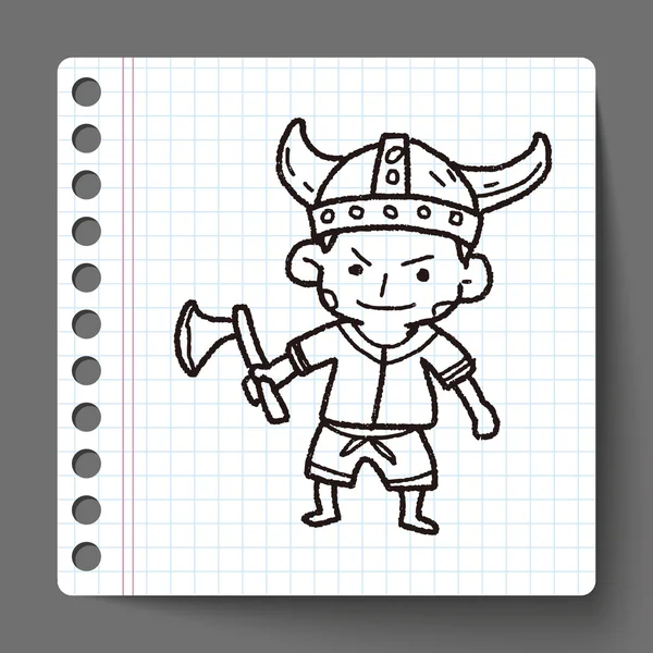 Viking doodle — Stockový vektor