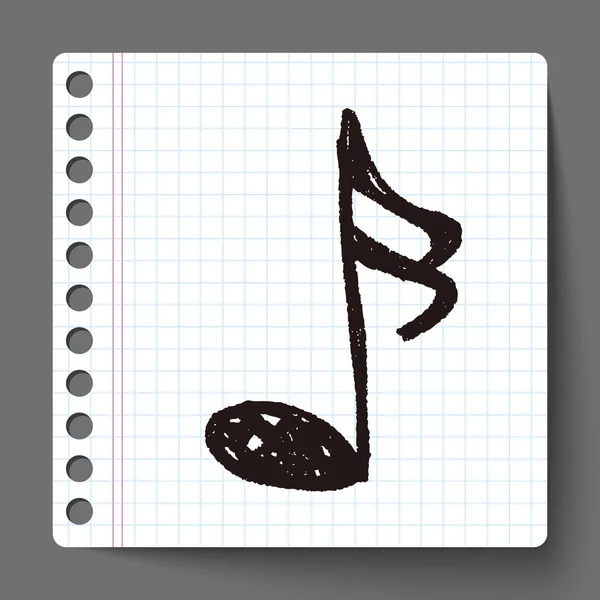 Nota musical doodle — Vetor de Stock