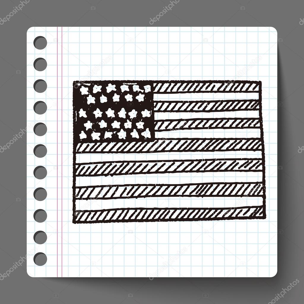 USA flag doodle