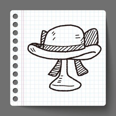kadın şapka doodle