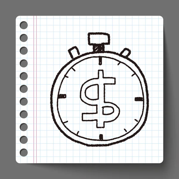 Time is money doodle — Stock Vector