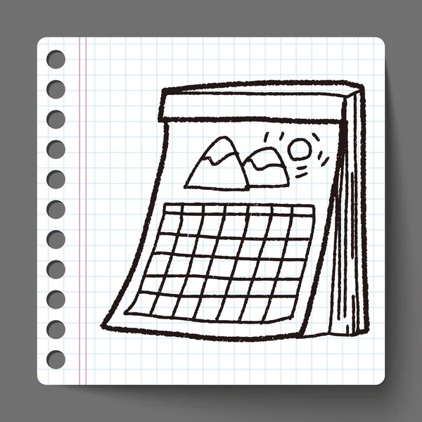 Calendrier doodle — Image vectorielle