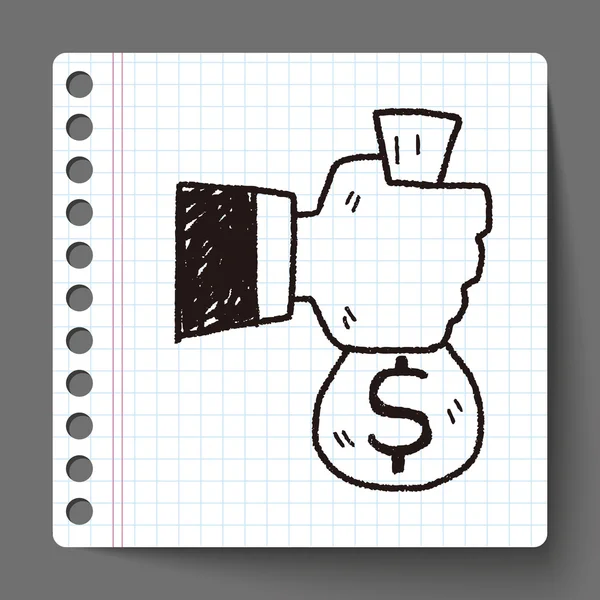 Doodle geld — Stockvector