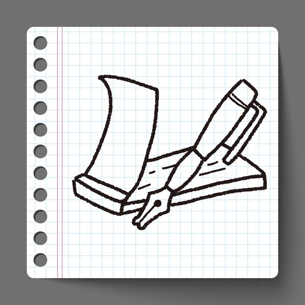 Argent chèque doodle dessin — Image vectorielle