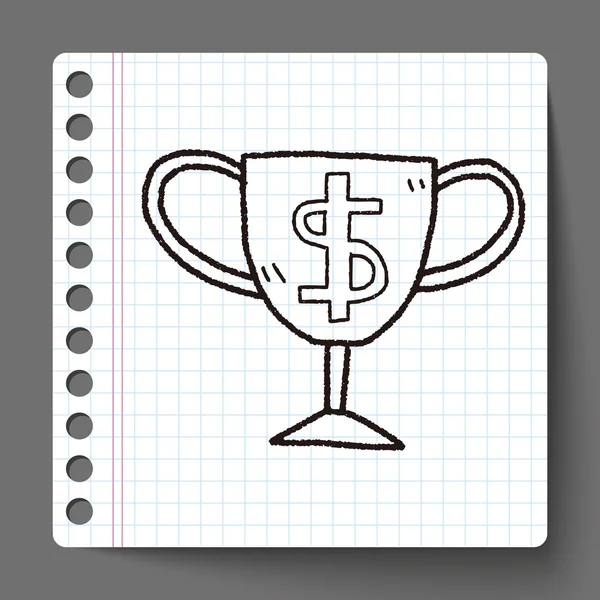 Doodle şampiyon Kupası — Stok Vektör