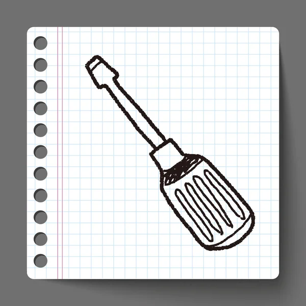 Destornilladores doodle — Vector de stock