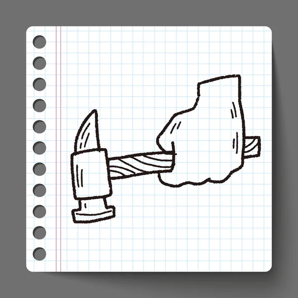 Hammer doodle — Stock Vector
